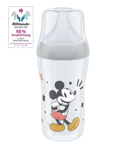 Tetero NUK Disney Mickey Mouse Perfect Match 260ml con Chupo