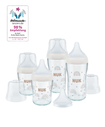 Set de 4 Teteros de Vidrio NUK Perfect Match