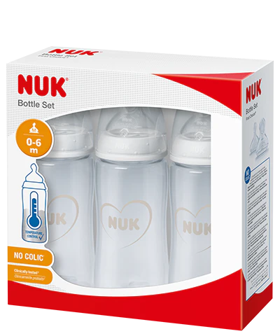 Set de 3 Teteros NUK First Choice Plus con Control de Temperatura