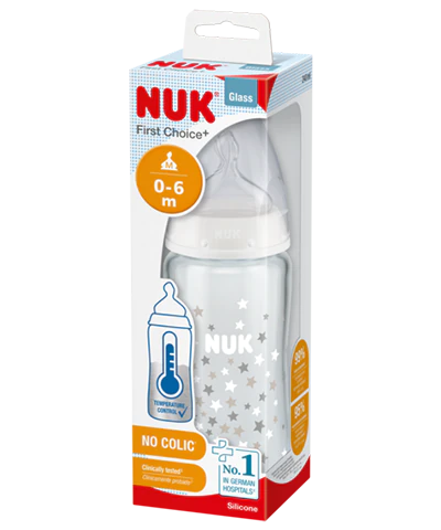 Tetero de Vidrio NUK First Choice Plus con Control de Temperatura