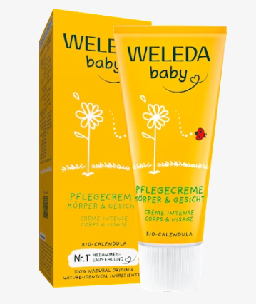 Crema de cuidado corporal y facial para bebés con caléndula Weleda