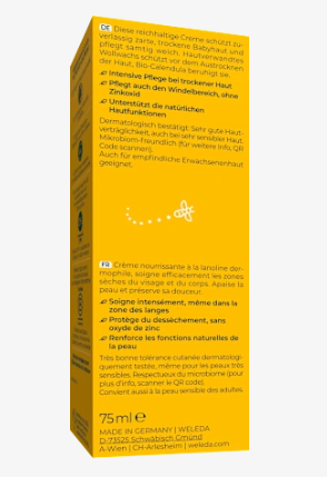 Crema de cuidado corporal y facial para bebés con caléndula Weleda